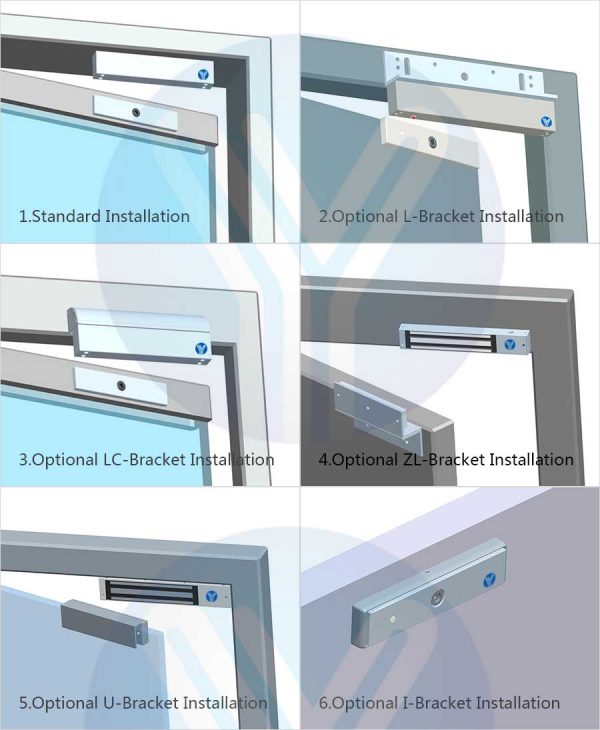 sơ đồ lắp đặt khoá điện từ YM-280N LED
