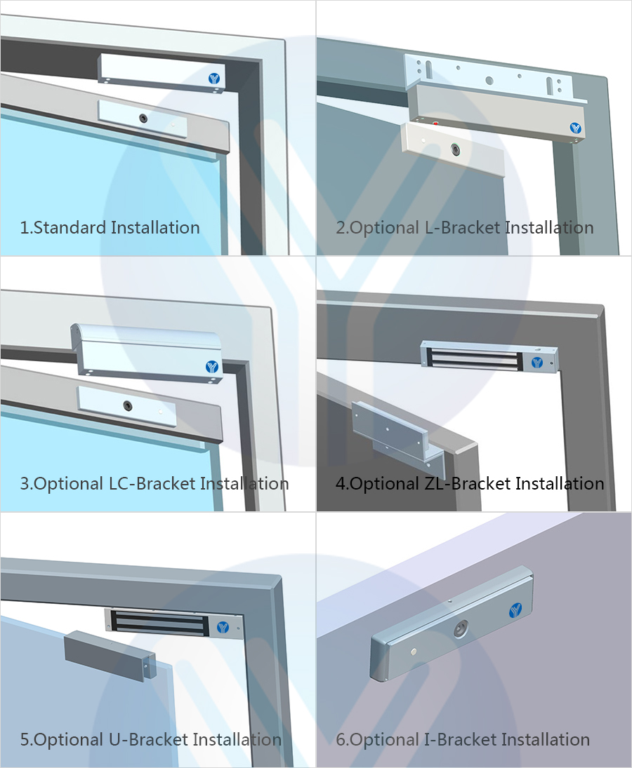sơ đồ lắp đặt khoá điện từ Yli YM-180