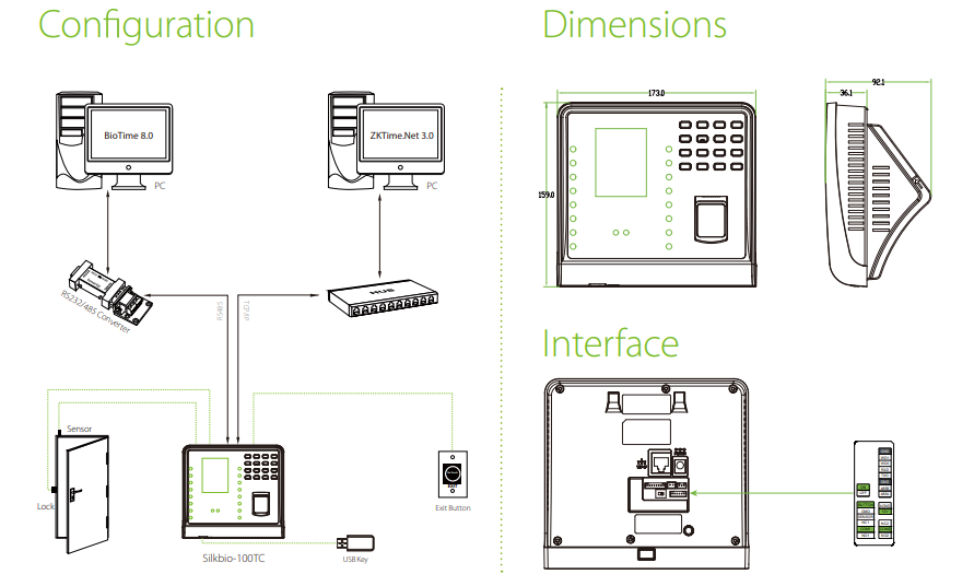 sơ đồ máy chấm công SILKBIO-100tc