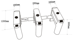 Kich Thuoc Cổng an ninh Swing Barrier VNS-B08B