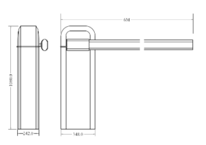 Kich Thuoc Cổng Barrier tự động Bisen BS-306