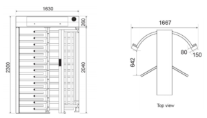 Kich Thuoc Cổng lồng Full Height Tunstile TTS713