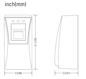 Kich Thuoc Đầu đọc kiểm soát IDTECK LX006