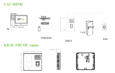 Máy chấm công ZKTeco MB20