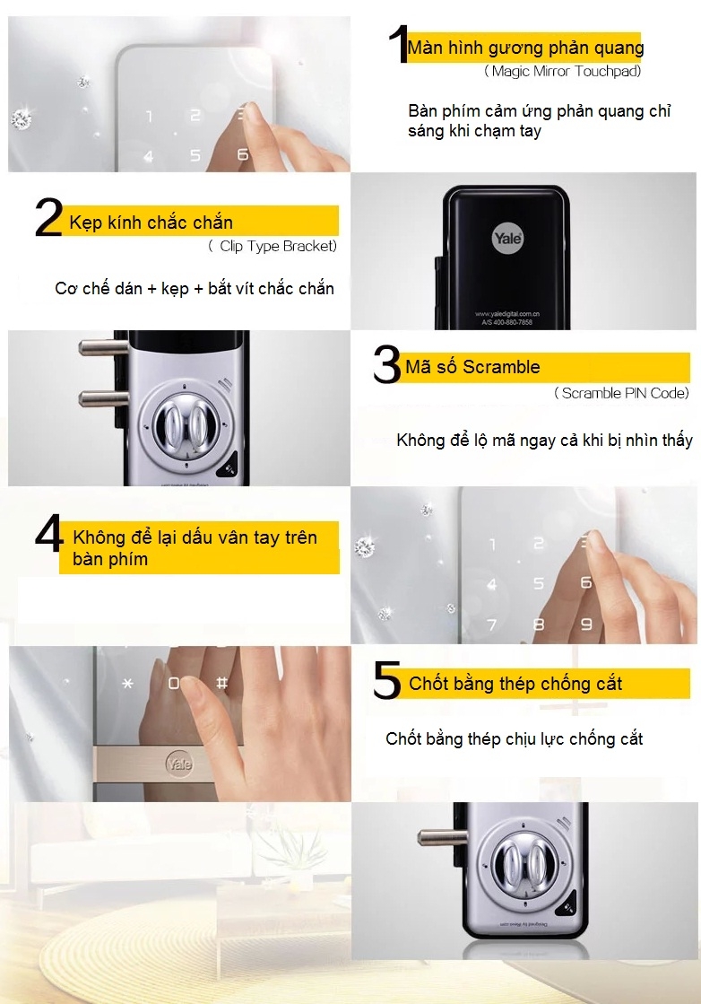 Khóa cửa kính thẻ từ YDG 313