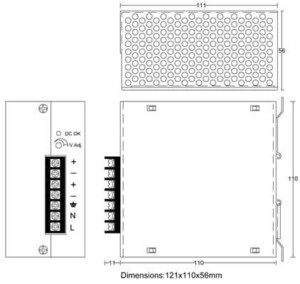 Kich Thuoc Bộ nguồn Acro AD1100-12F -12v8A