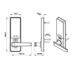 Kich Thuoc Khóa cửa điện tử Hafele EL7000-TC=