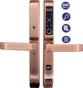 Khóa cửa nhôm kính Akita Bronze