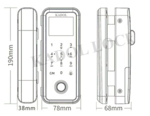 Kích Thước Khóa cửa điện tử Kadol K899