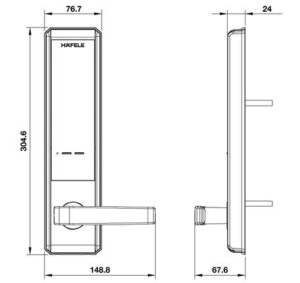 Kich Thuoc Khóa cửa điện tử Hafele EL7200-TC