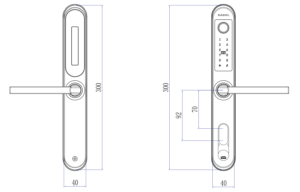 Kich Thuoc Khóa cửa điện tử Kadol KD-900