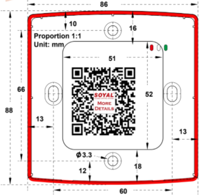 Kich Thuoc Đầu đọc thẻ Soyal AR-888K