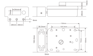 Kich Thuoc Khóa điện thông minh Yli ABK-703B-S
