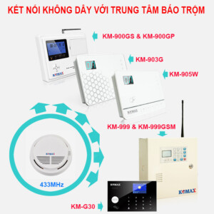 Đầu dò khói Komax SS168 Ket Noi Voi Trung Tam
