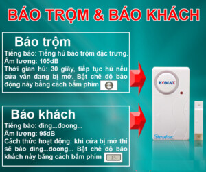 Chuc Nang Thiết bị chống trộm Komax KM-C05