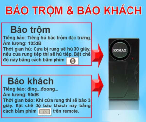Tinh Nang Báo trộm cảm biến Komax KM-R16